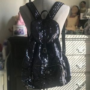 Victoria Secret PINK Gunmetal Grey Sequin Backpack